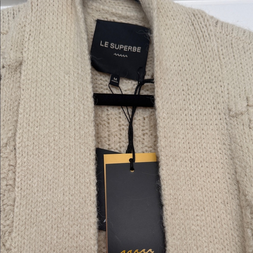 Elegant Cream Cardigan with Fringe - Picture 2 of 3
